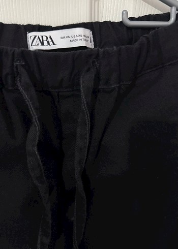Zara Siyah jean görünümlü lastikli bel pantolon - Görsel 2