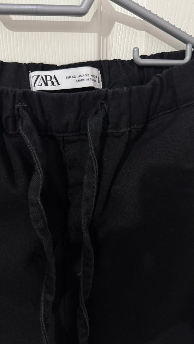 Zara Siyah jean görünümlü lastikli bel pantolon - Görsel 2