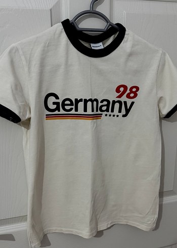 Beyaz Baskılı Kısa Kollu Pamuklu Tişört - Görsel 2