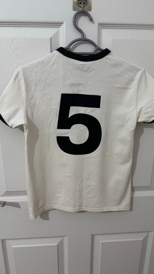 Beyaz Baskılı Kısa Kollu Pamuklu Tişört - Görsel 4