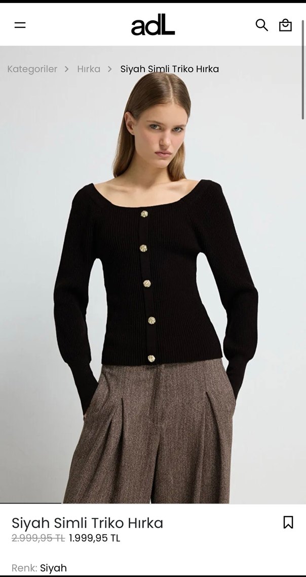 Siyah simli Triko Hırka - Görsel 2