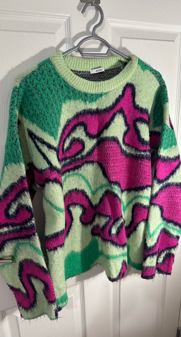 Renkli Batik Desenli Kadın  Kazak - Görsel 4