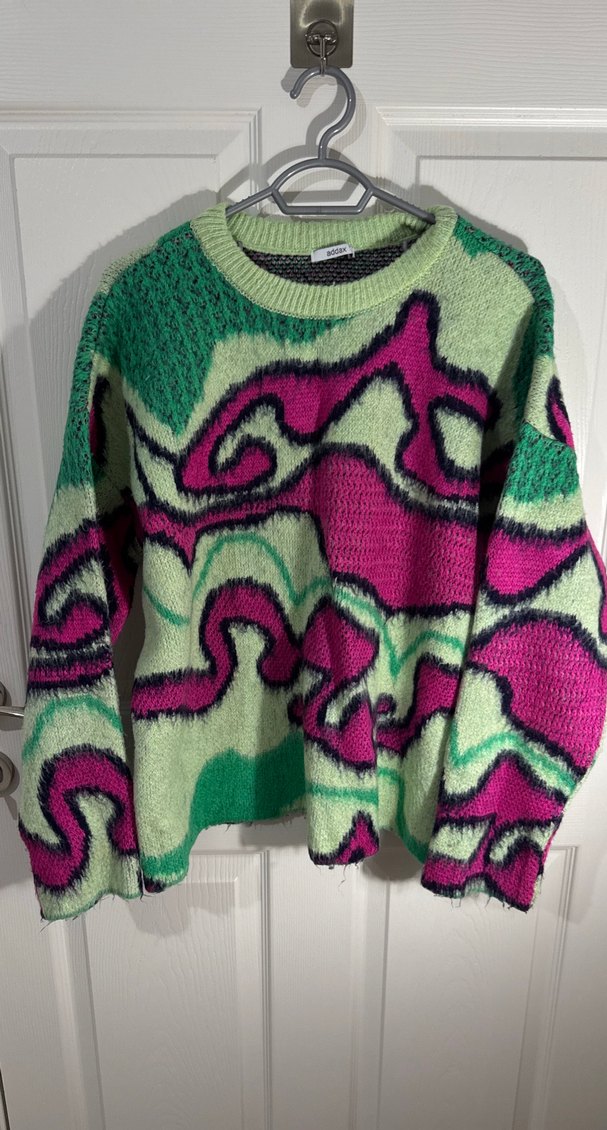 Renkli Batik Desenli Kadın  Kazak - Görsel 2