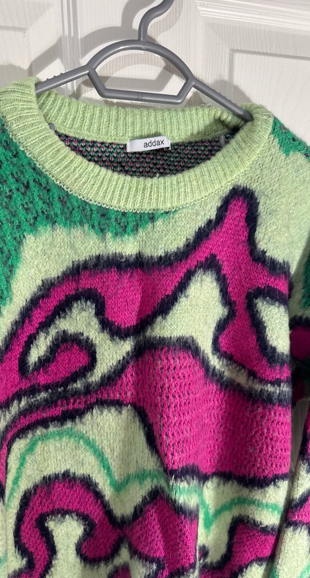 Renkli Batik Desenli Kadın  Kazak - Görsel 3