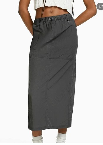 Gri Midi  Etek - Görsel 2