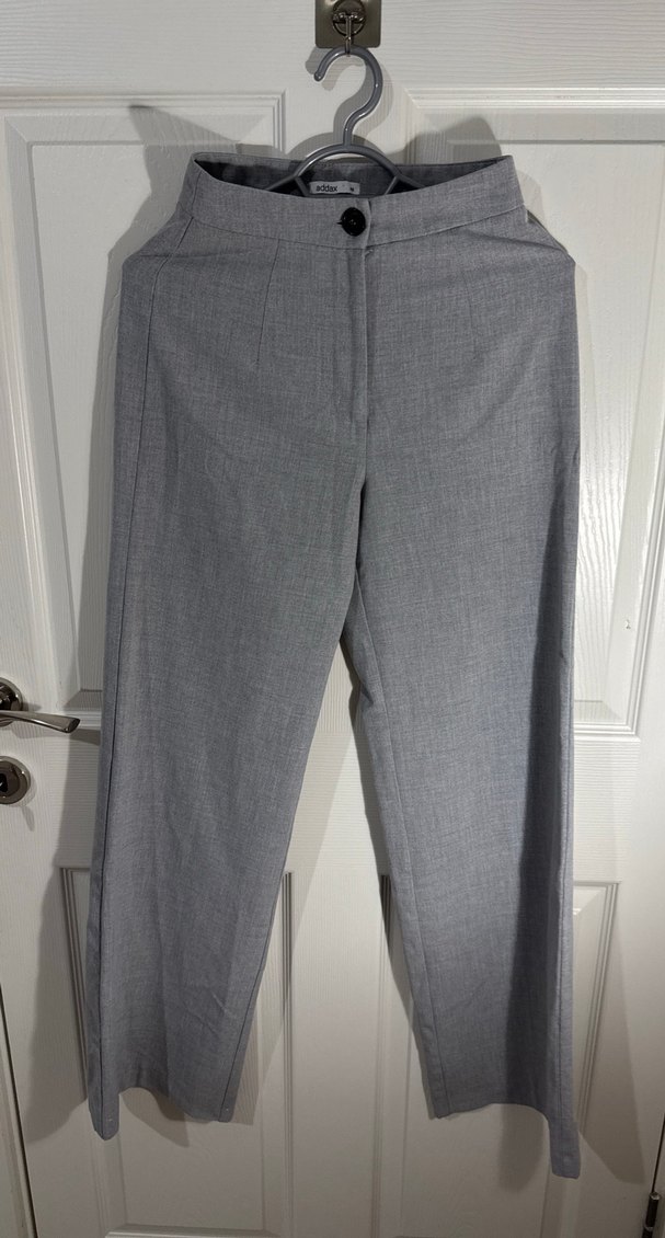 Gri Keten Kumaş Ofis Pantolonu - Görsel 2