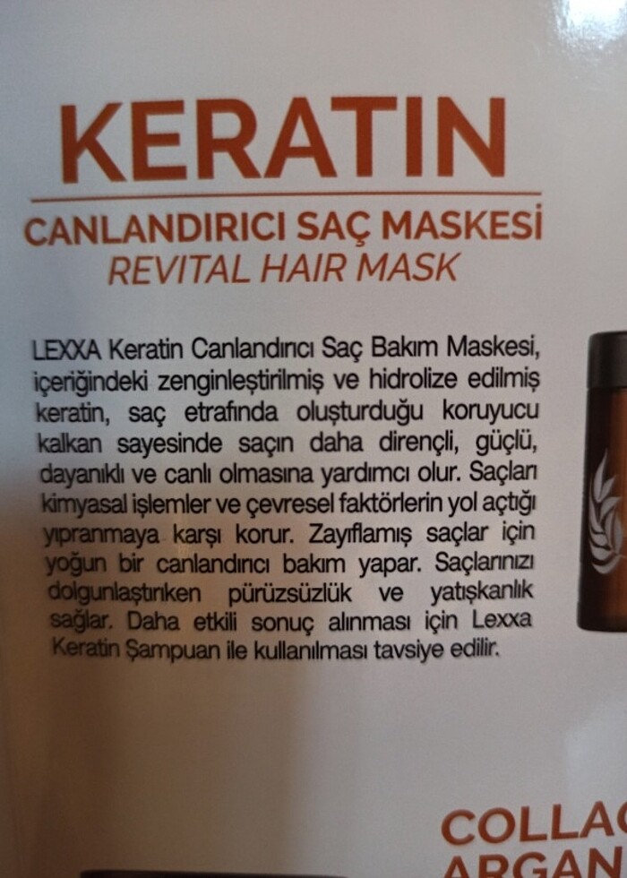 Canlandırıcı Keratin Saç Maskesi 500ml - Görsel 2