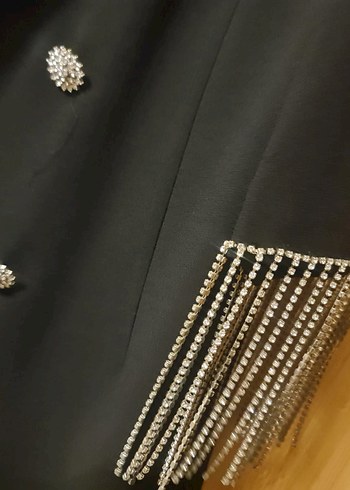 Modailgi Uzun Siyah Kadın Blazer Ceket