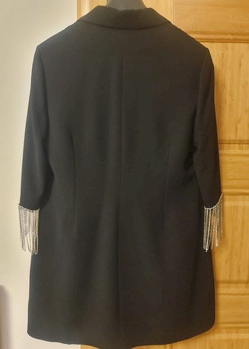 46 Beden siyah Renk Uzun Siyah Kadın Blazer Ceket