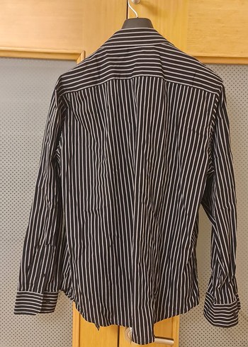 Siyah Çizgili Uzun Kollu Erkek Gömlek - Görsel 2