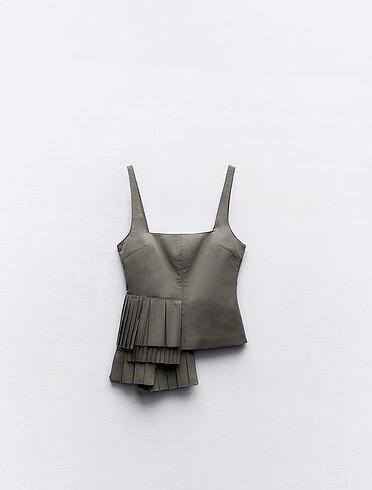 zara fırfırlı gabardin bluz