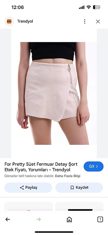 xs Beden Trendyolmilla şort etek