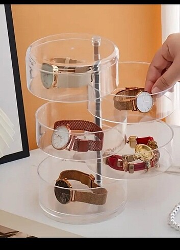 American Vintage 360 derece dönen takı organizer ve saat organizer 