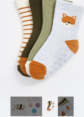 Çocuk kışlık kaldırmaz taban çorap 4 lü - Görsel 6