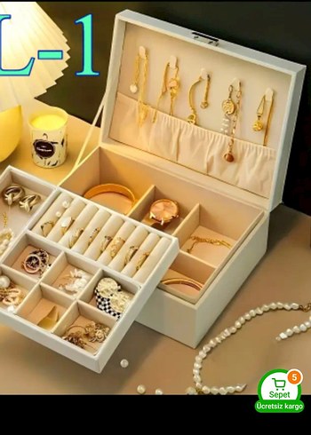  Beden 2 katli Makyaj ve Takı Kutusu