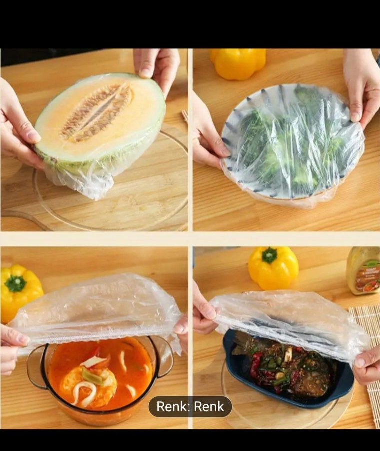 100 Adet gıda Saklama Poşeti lastikli - Görsel 2