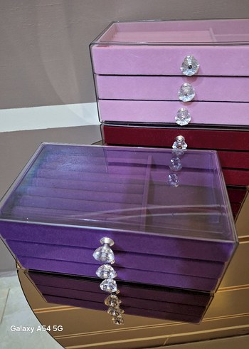 3 cekmeceli kadife takı Kutusu - Görsel 6