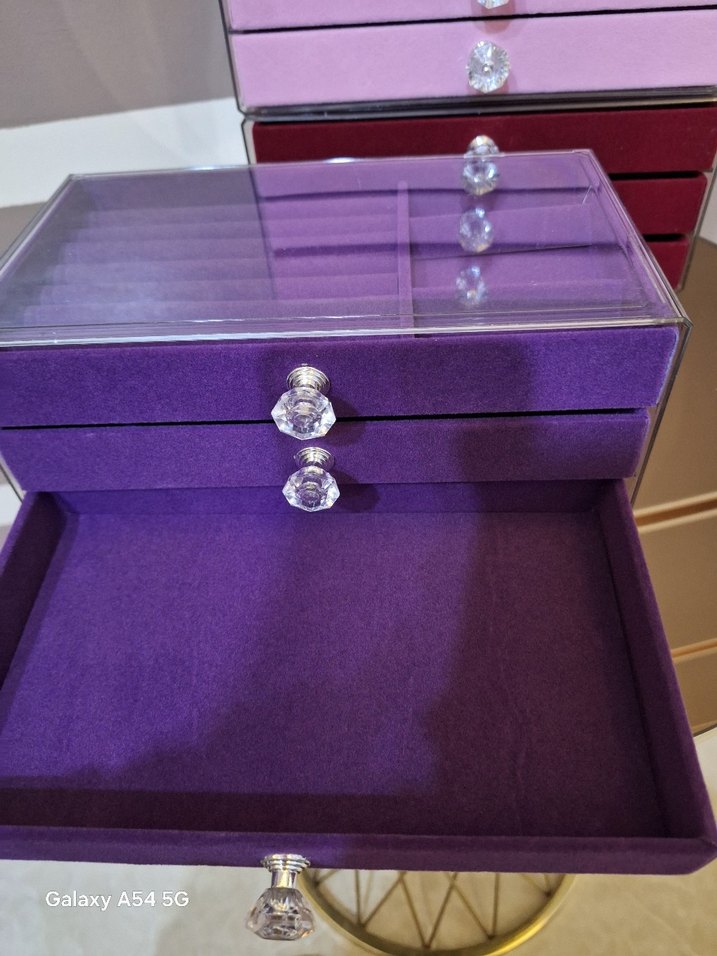 3 cekmeceli kadife takı Kutusu - Görsel 5