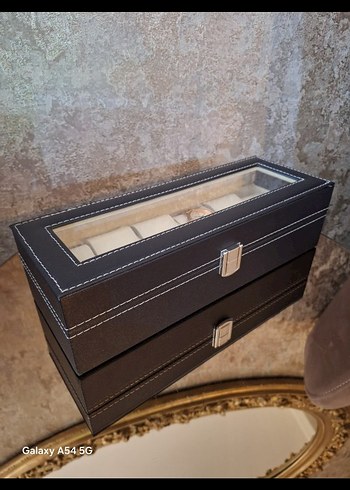 12 yuvalı Kahverengi Ahşap Saat Kutusu - Görsel 4