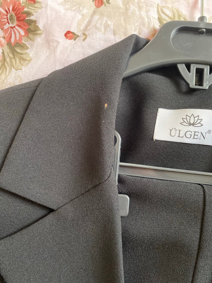 Siyah Düğmeli Kadın Midi Blazer Ceket takım - Görsel 4