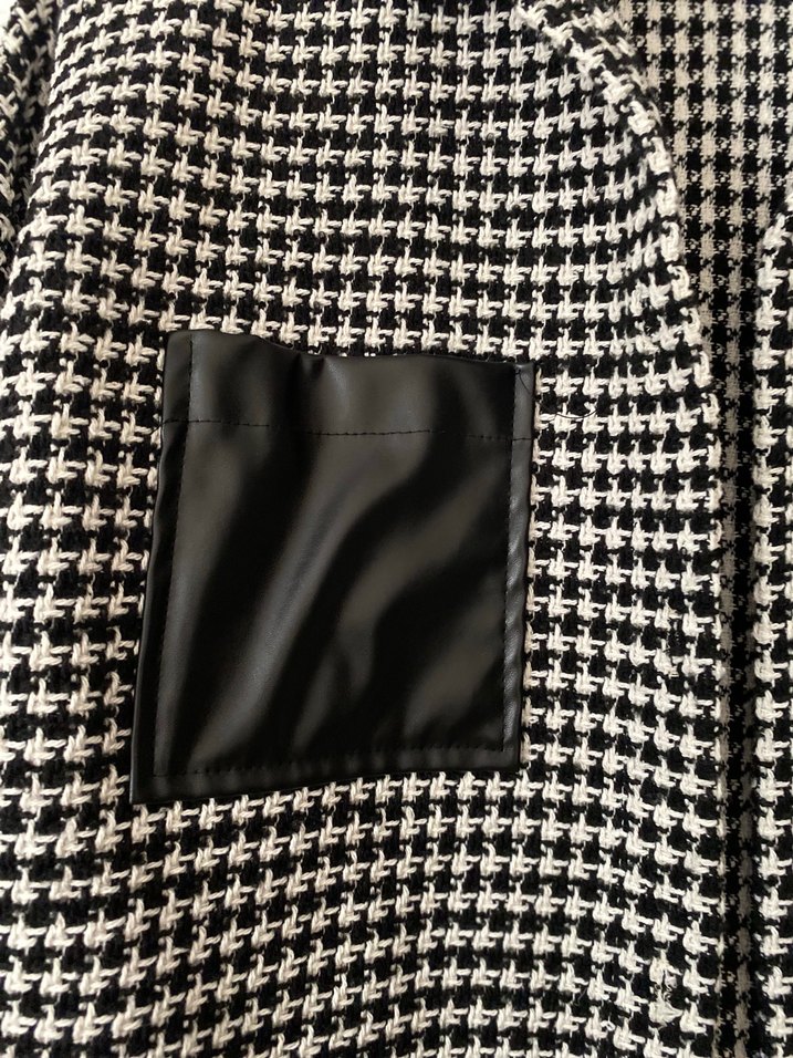 Düğmeli Siyah-Beyaz Kareli Kadın Gömlek - Görsel 2