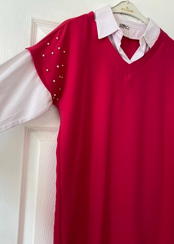 Kolu incili gömlek detaylı tunik - Görsel 2