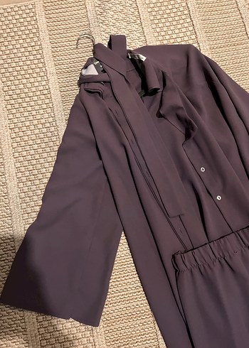 Mor Kuşaklı Uzun Kadın Takım - Görsel 2