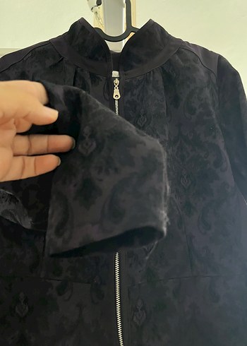 38 Beden Uzun Mor dik yaka Fermuarlı abiye Tunik