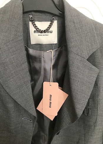 Gri Keten Kadın Blazer Ceket - Görsel 2