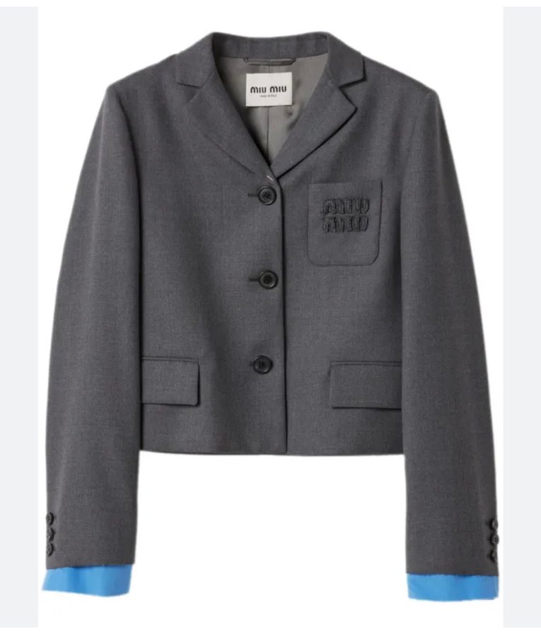 Gri Keten Kadın Blazer Ceket - Görsel 5