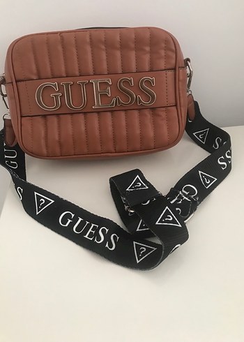 Guess Kahverengi Deri Kadın Çapraz Çanta - Görsel 3