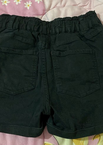 Siyah Beli Lastikli Kot Şort - Görsel 6