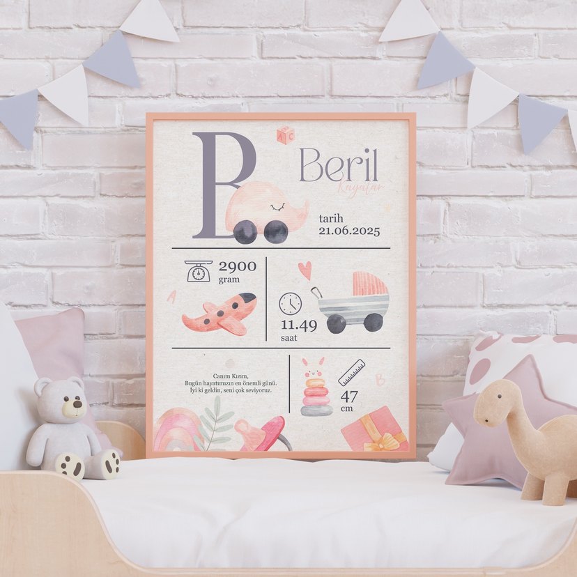 Bebek Doğum Anısı Poster - Görsel 3