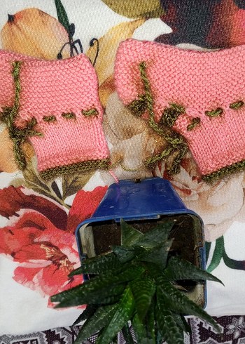 El Örgüsü Pembe Saksı Kılıfı - Görsel 2