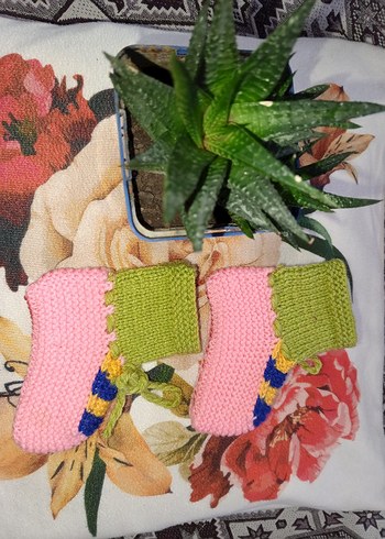 Renkli Nakışlı Kız Çorabı - Görsel 2