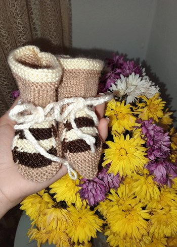 Örgü Bohem Kız Bebek Botu - Görsel 4