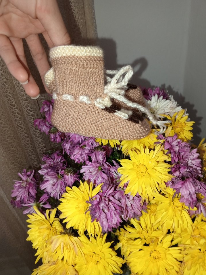 Örgü Bohem Kız Bebek Botu - Görsel 2