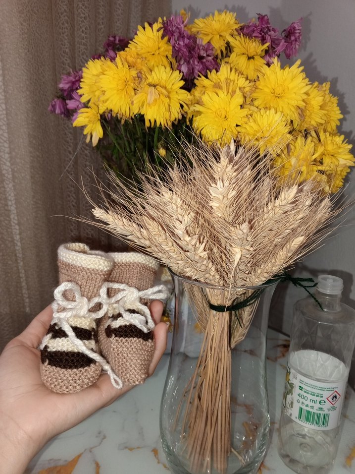 Örgü Bohem Kız Bebek Botu - Görsel 5