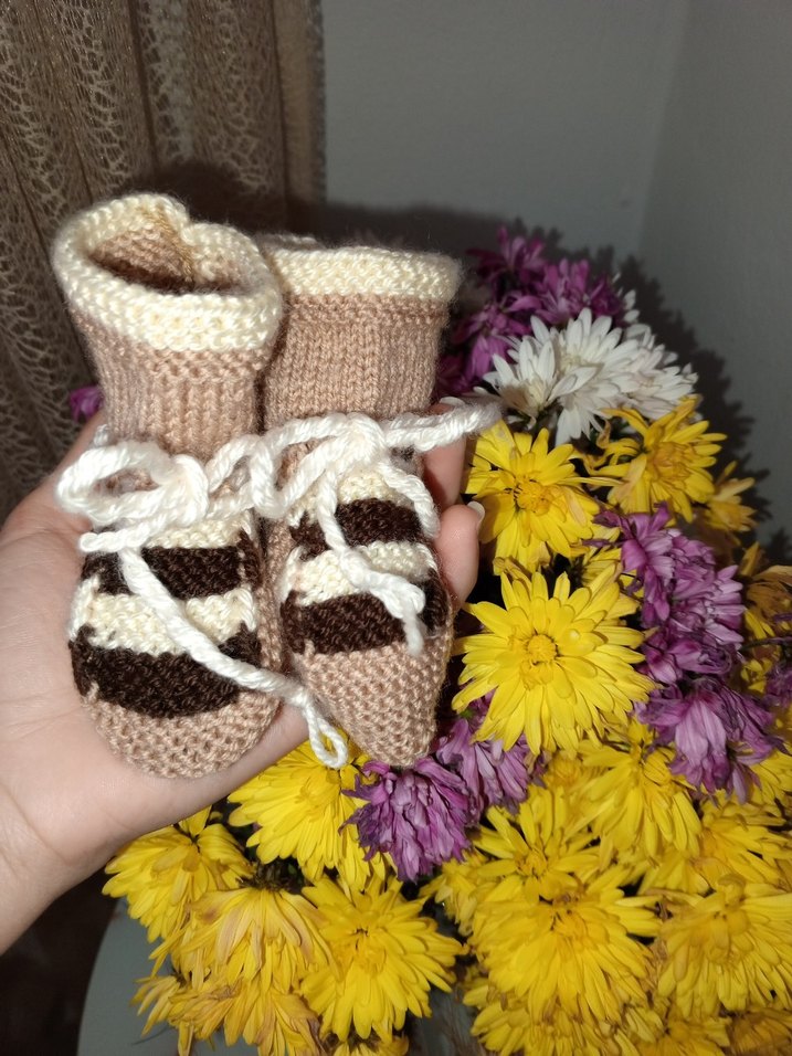 Örgü Bohem Kız Bebek Botu - Görsel 4