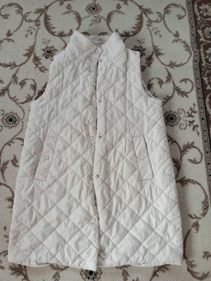 Bej Kolsuz Keten Midi Ceket - Görsel 4