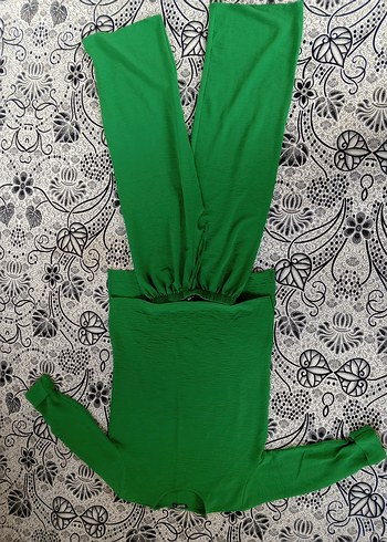 Yeşil Bol Kesim Kadın Tulum - Görsel 6