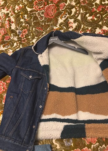 Kadın erkek Kahverengi Kürklü Jean Ceket - Görsel 2