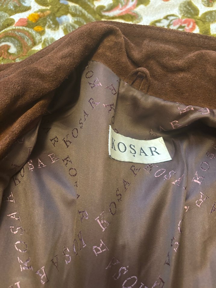 Püsküllü Kahverengi Süet Kadın Deri Ceket - Görsel 3