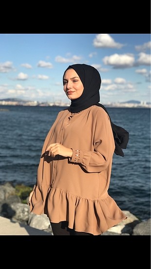 Taşlı arkası uzun tunik