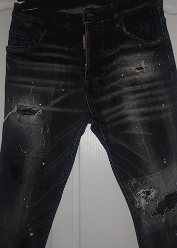 Erkek Siyah Dar Kesim Denim Jean