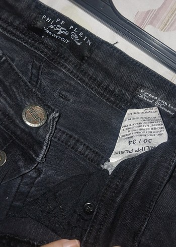 Philipp Plein Siyah Erkek Kemerli Slim Fit Jean