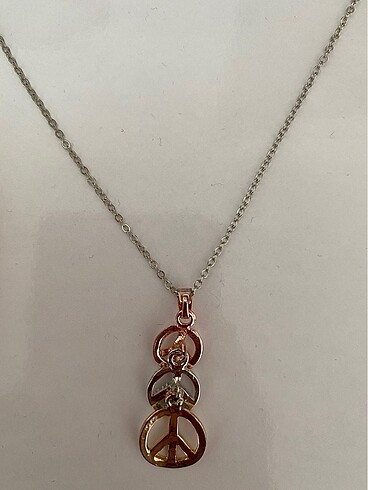 Çelik kolye üç renk taşlı - Görsel 2