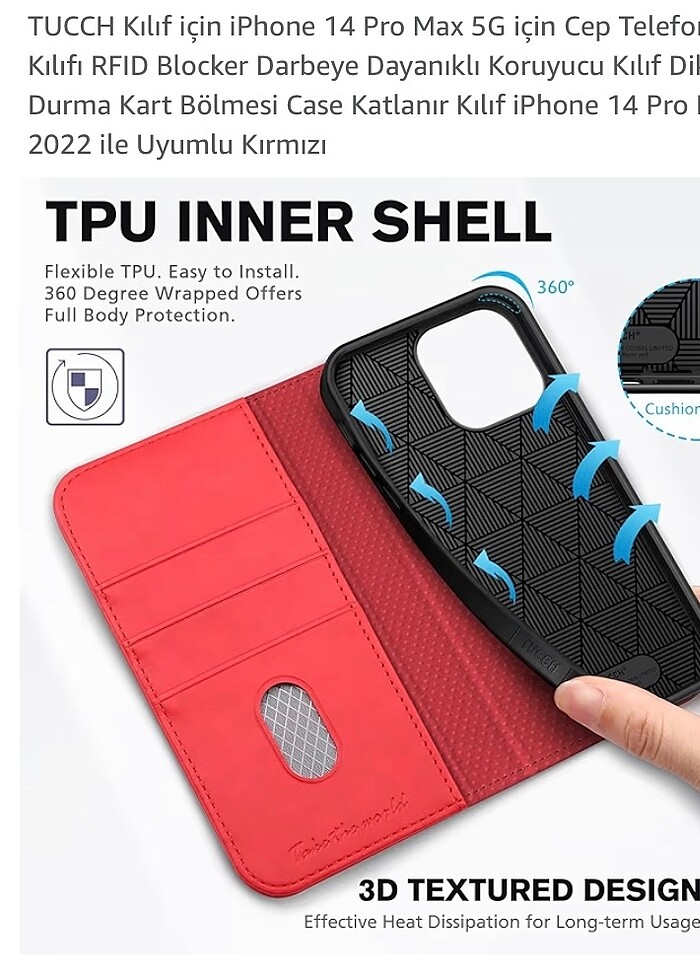 TUCCH KapaklıTelefon kılıfı (14 pro max) - Görsel 3