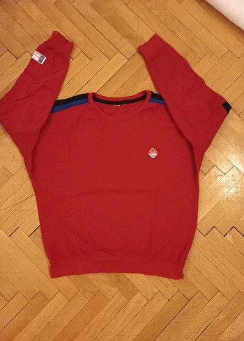 Kırmızı Bahçeşehir KolejiSweatshirt, Salaş Kesim, Yuvarlak Yaka