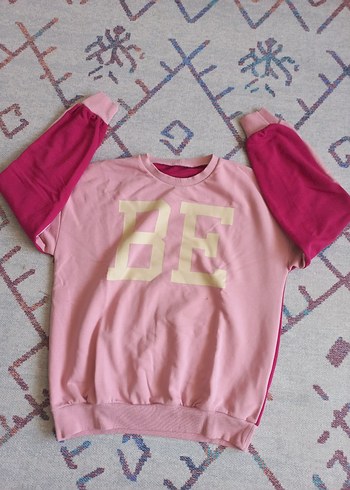 Pembe benetton Rahat Kesim Kız Sweatshirt